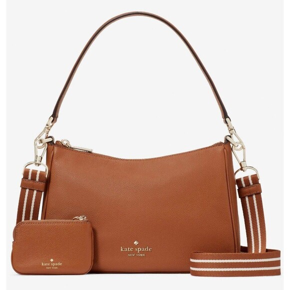 New Kate Spade Rosie Shoulder Bag Pebbled Leather Warm Gingerbread - Picture 1 of 5